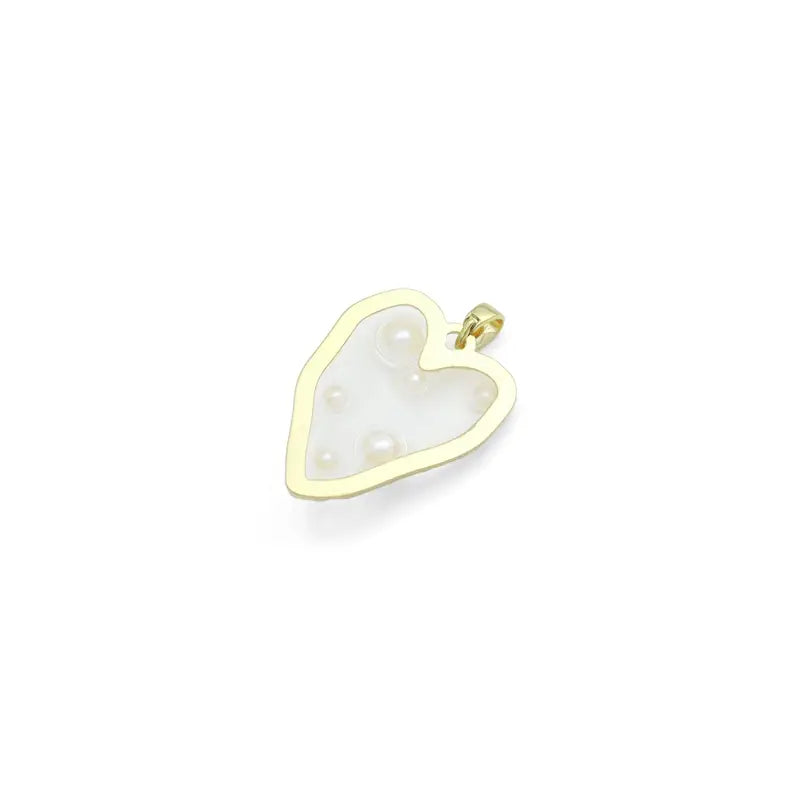 pearl clear heart charm