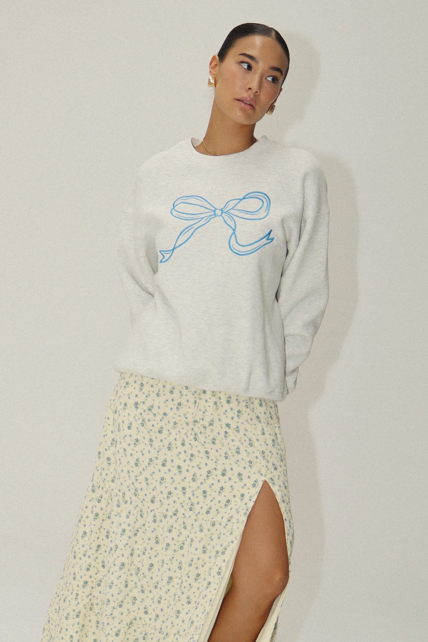 noelle bow crewneck