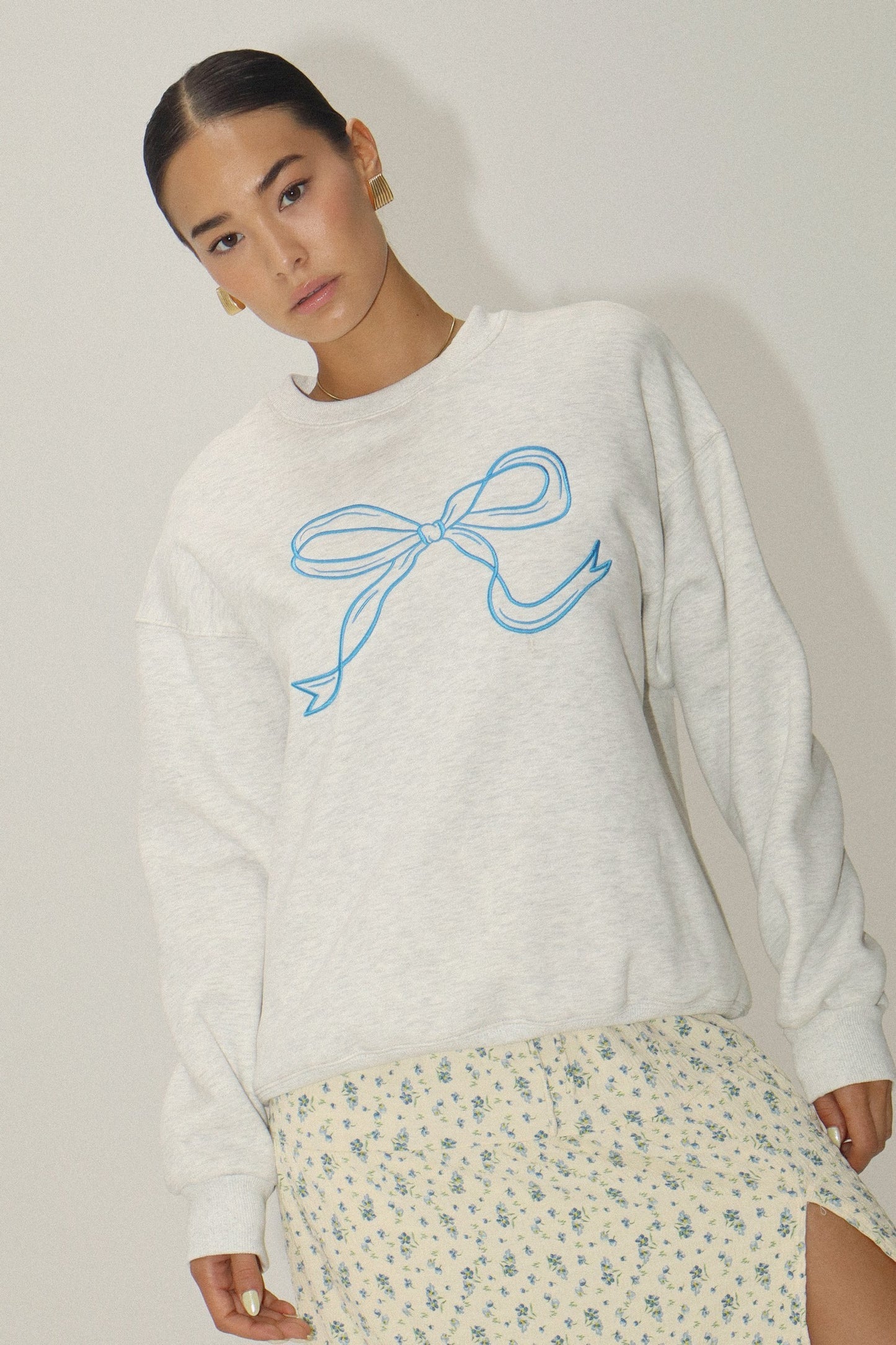 noelle bow crewneck