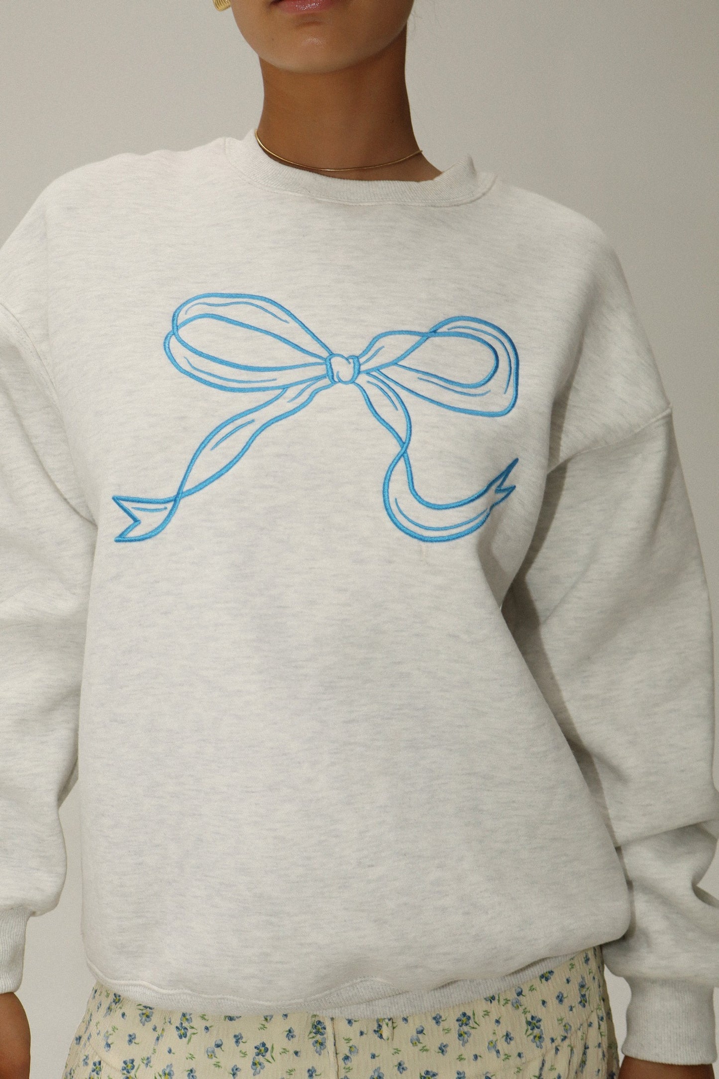 noelle bow crewneck
