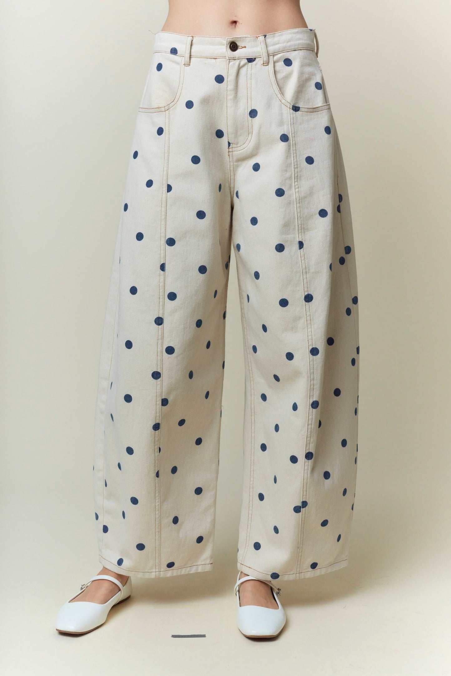 polka dot barrel jean
