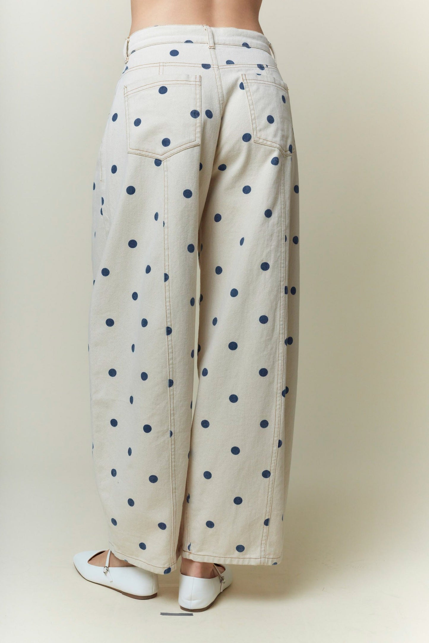 polka dot barrel jean