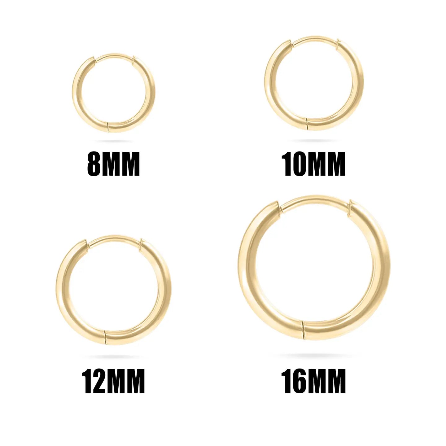 10mm gold hoops