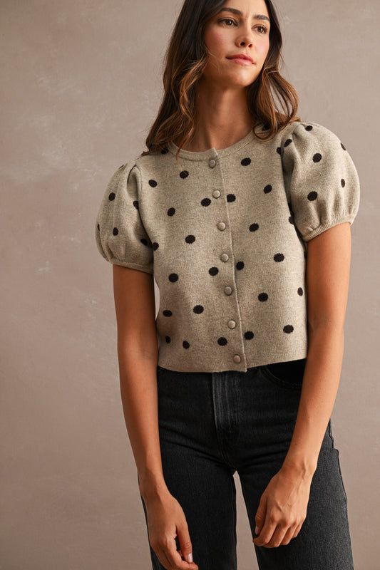 margo polka dot cardi