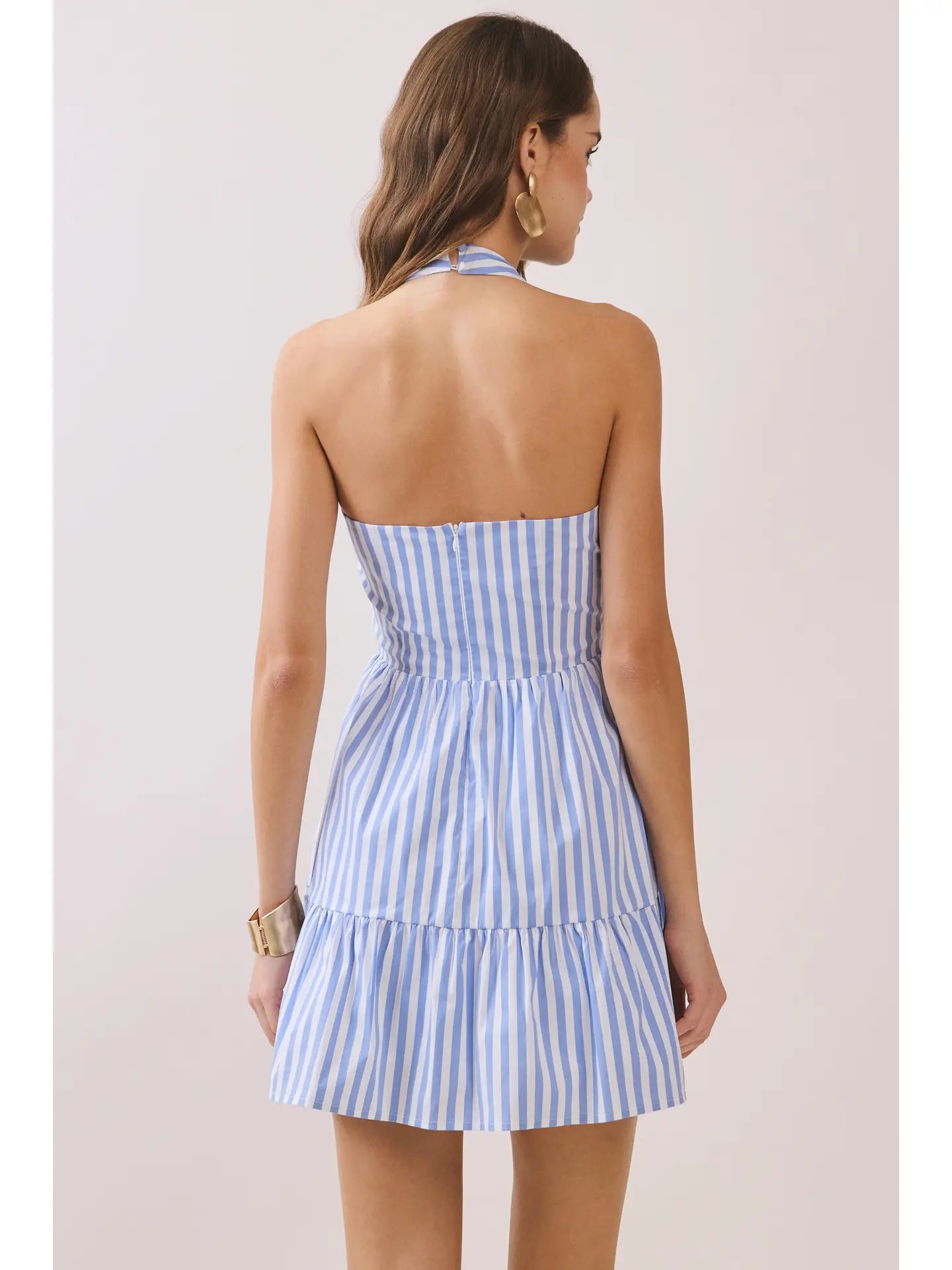marina striped halter dress