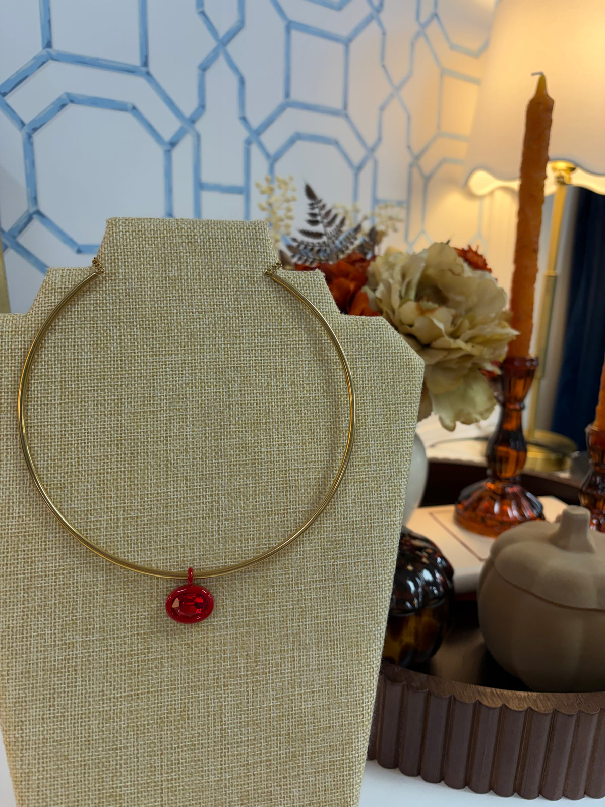 bezel collar necklace