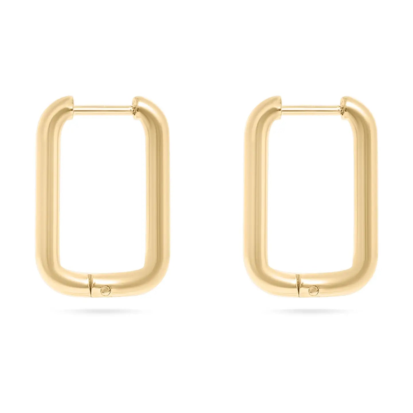 round rectangle hoop earrings