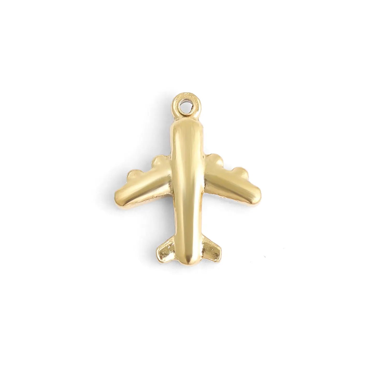 mini gold airplane charm