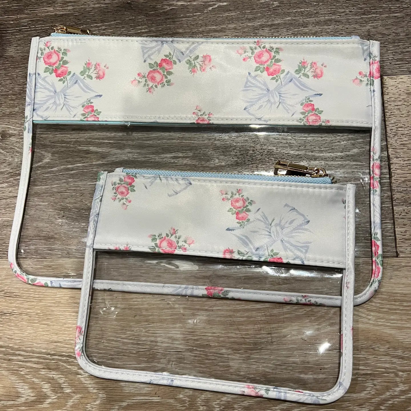 bow nylon clear pouch