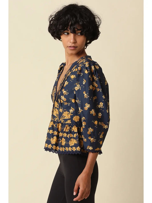 ayra floral puff sleeve blouse