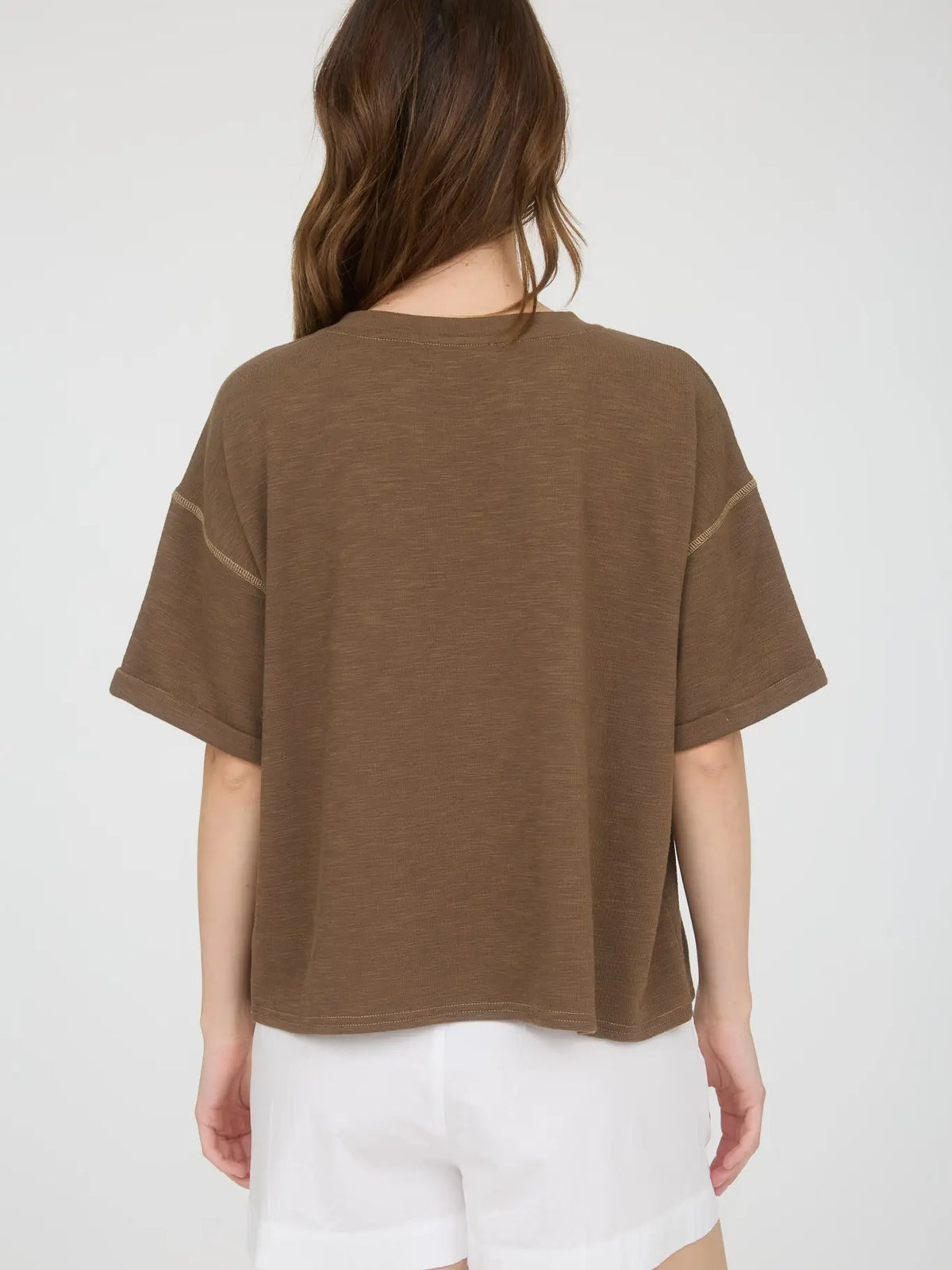lena split neck tee