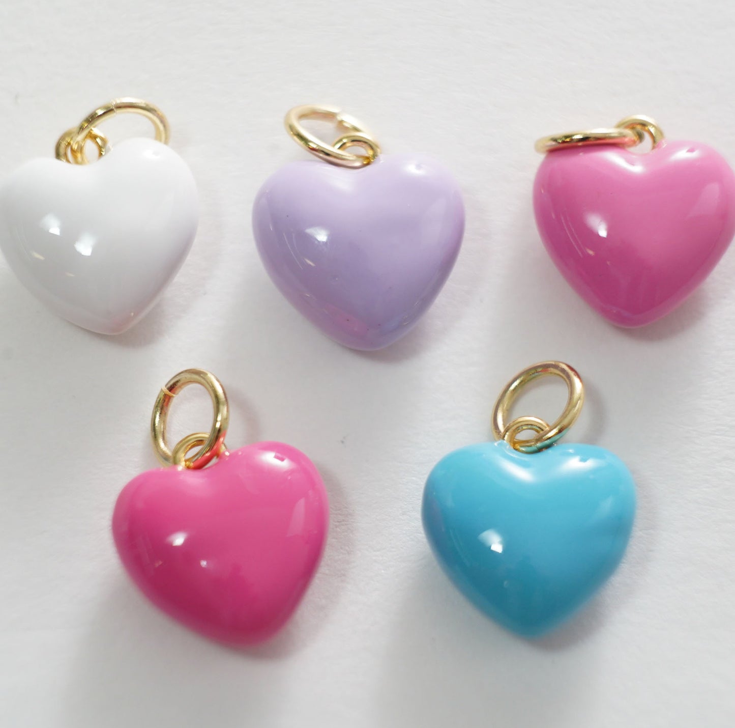 mini color heart charm