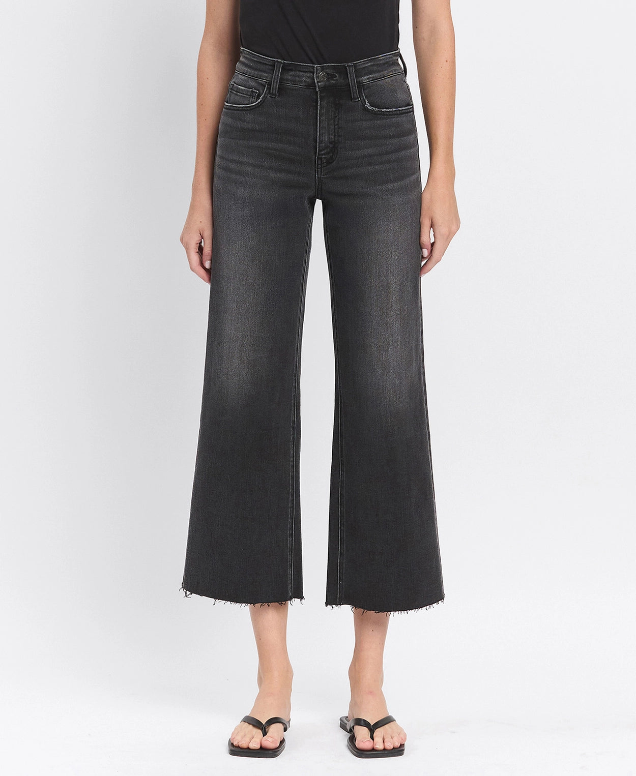 stacy high rise crop wide leg jean