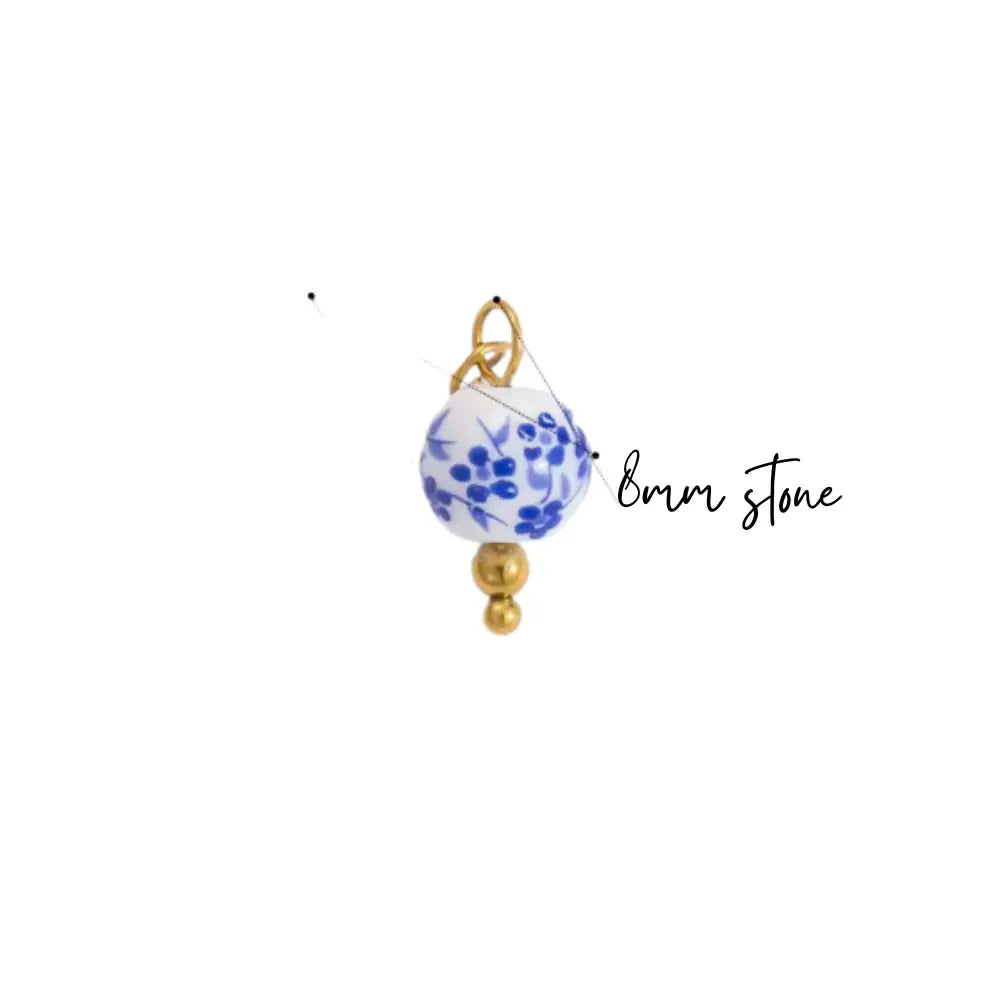 blue floral bead charm