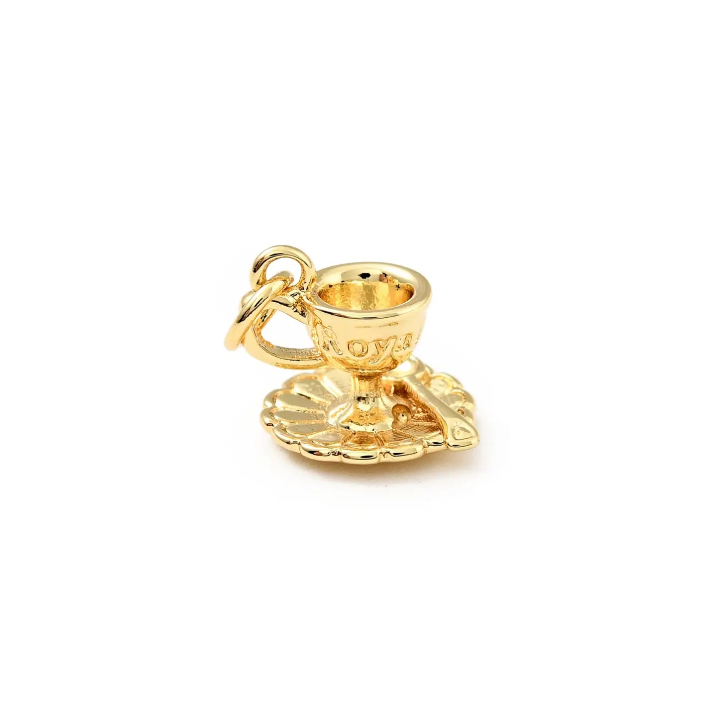 gold teacup charm