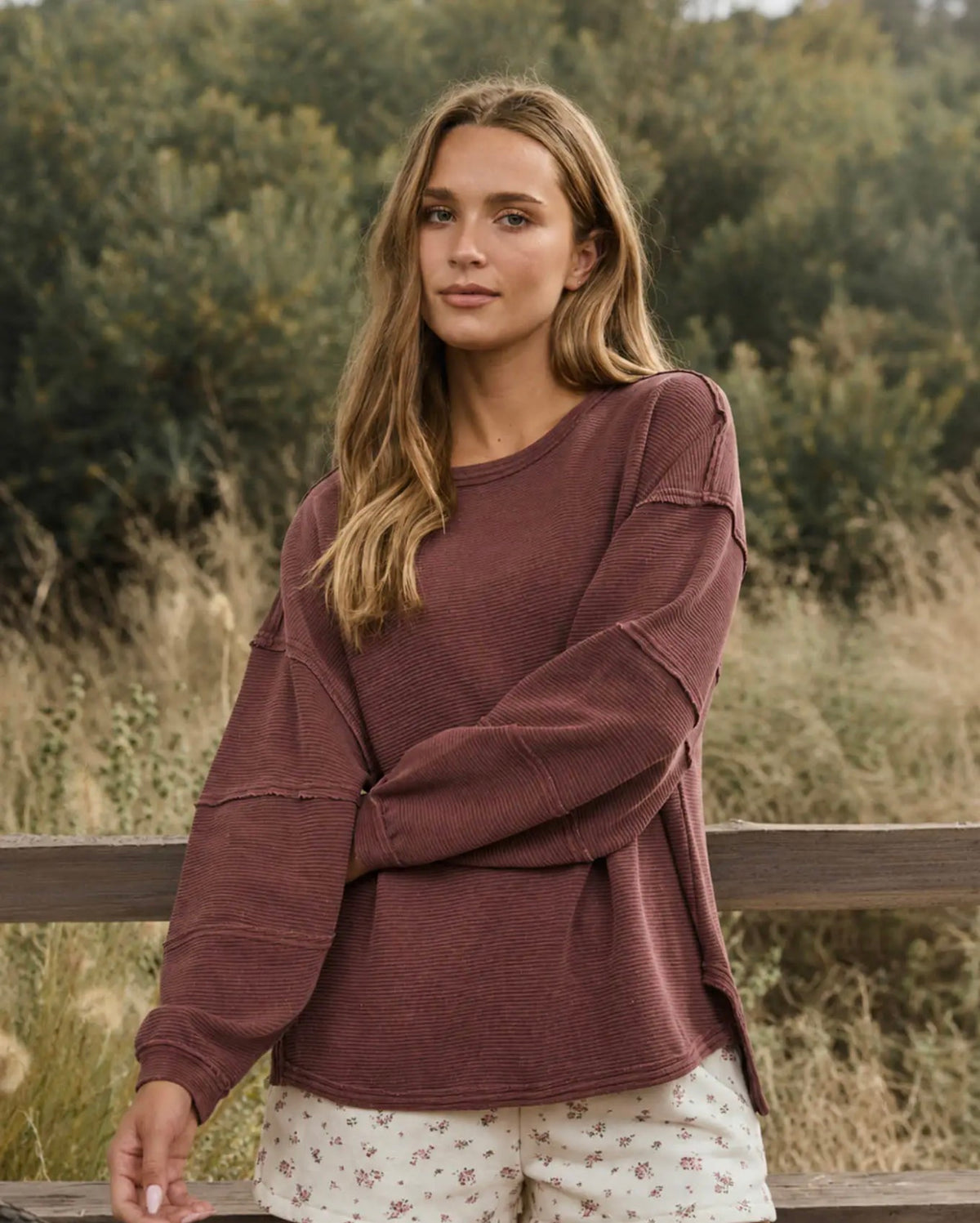exposed seam top