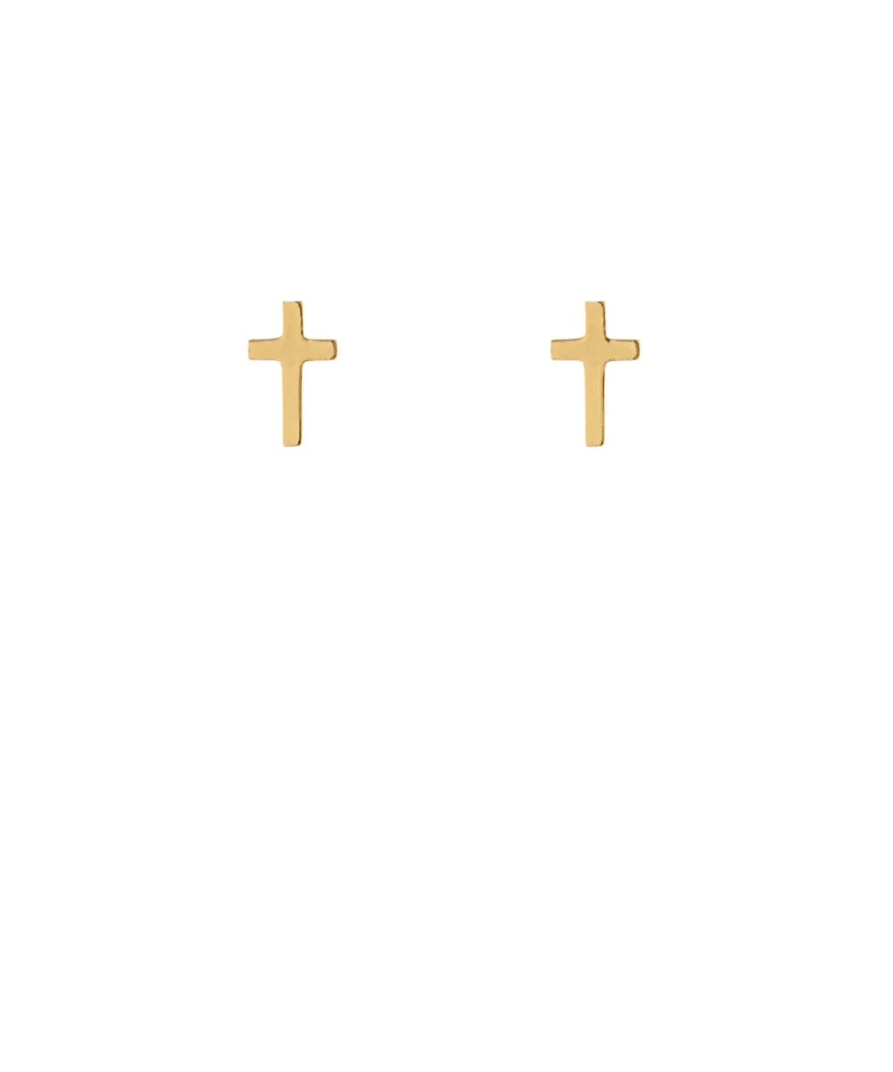 gold cross earring