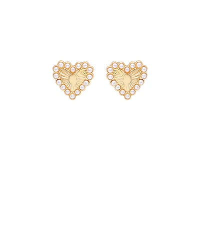 pearl heart stud