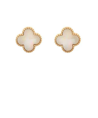 MOP clover stud earring