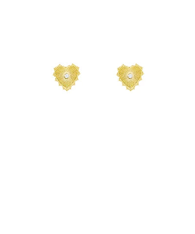 textured heart studs