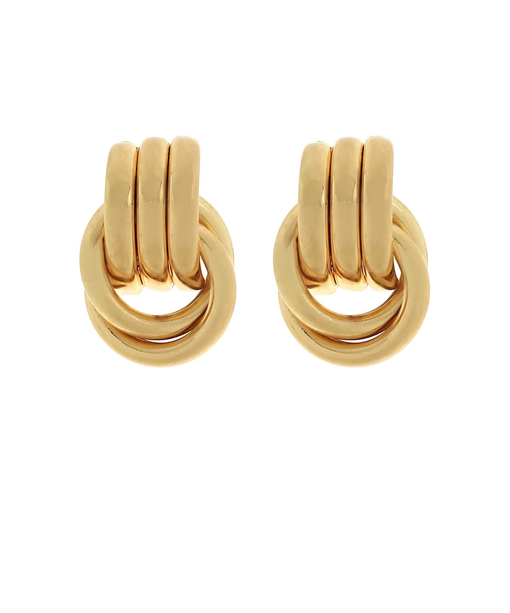 32mm door knocker stud earrings