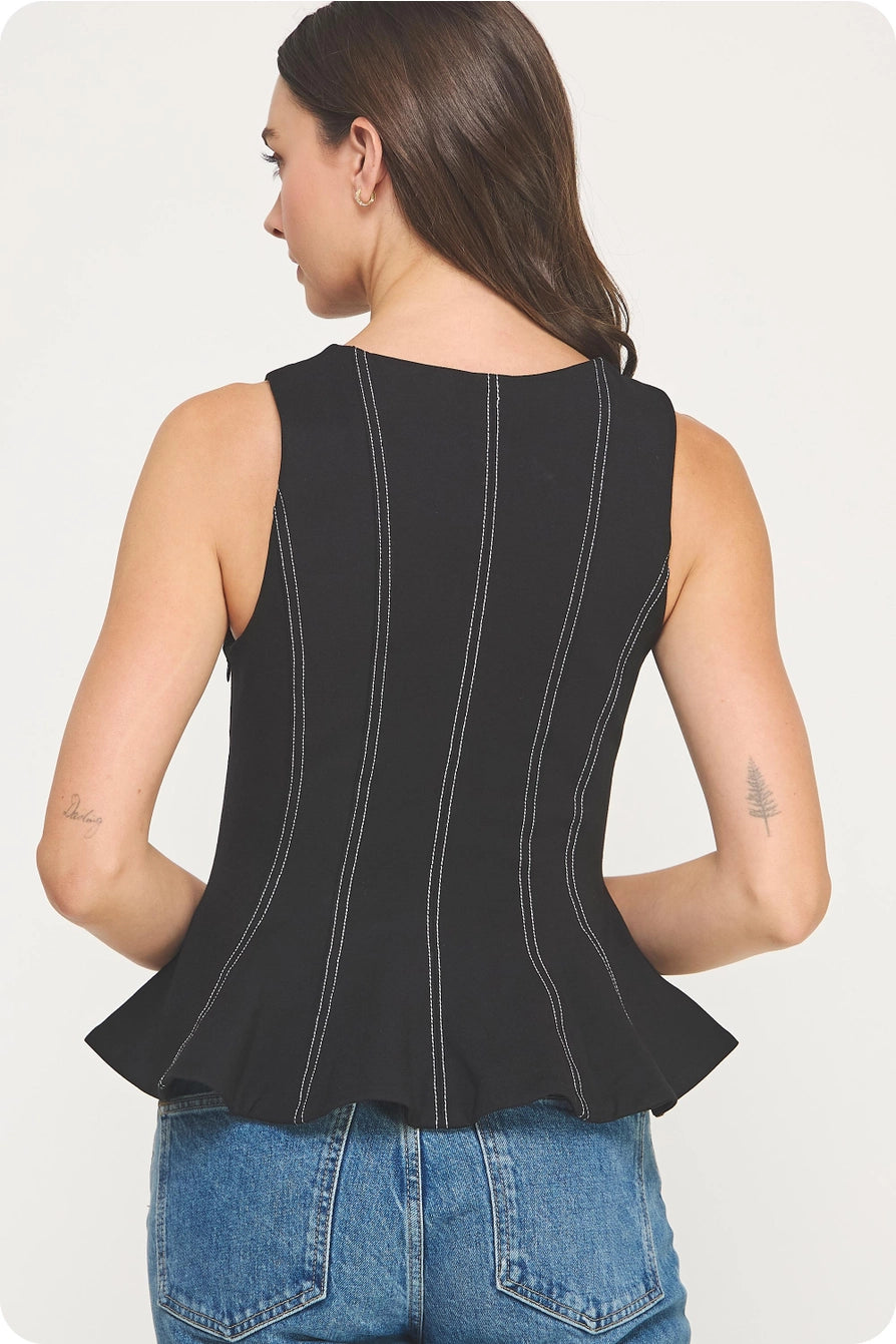 bre peplum sleeveless top