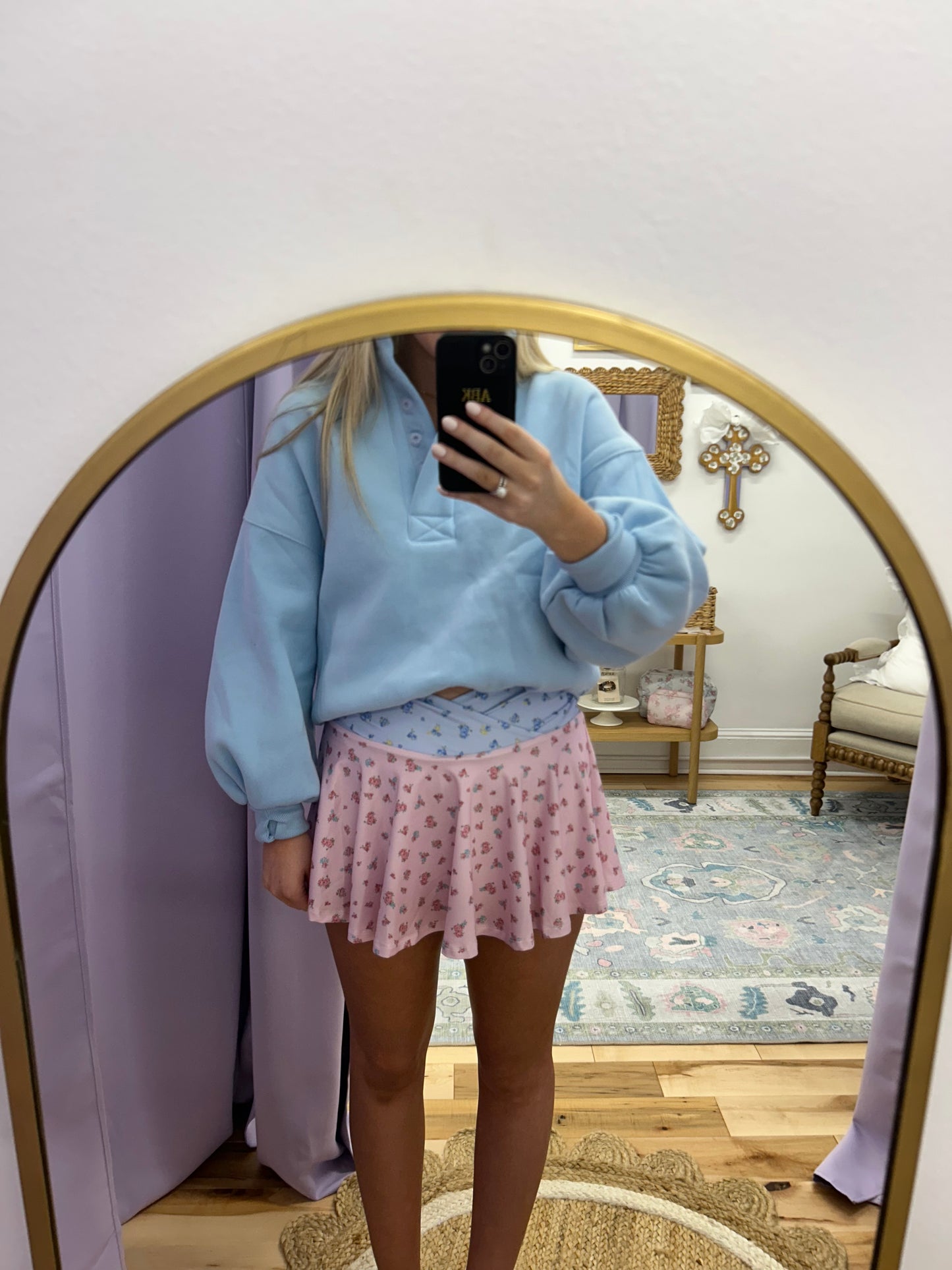 elouise floral mini skirt