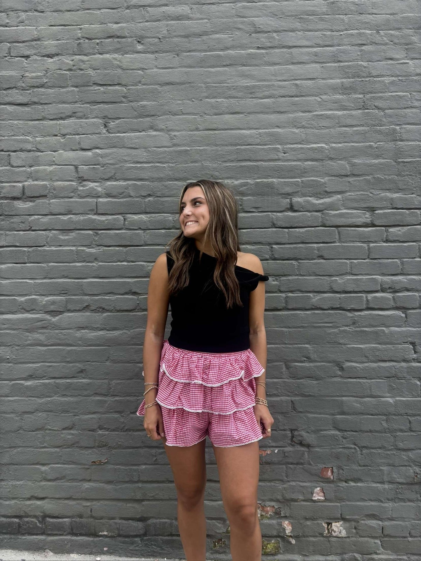 elise ruffle shorts