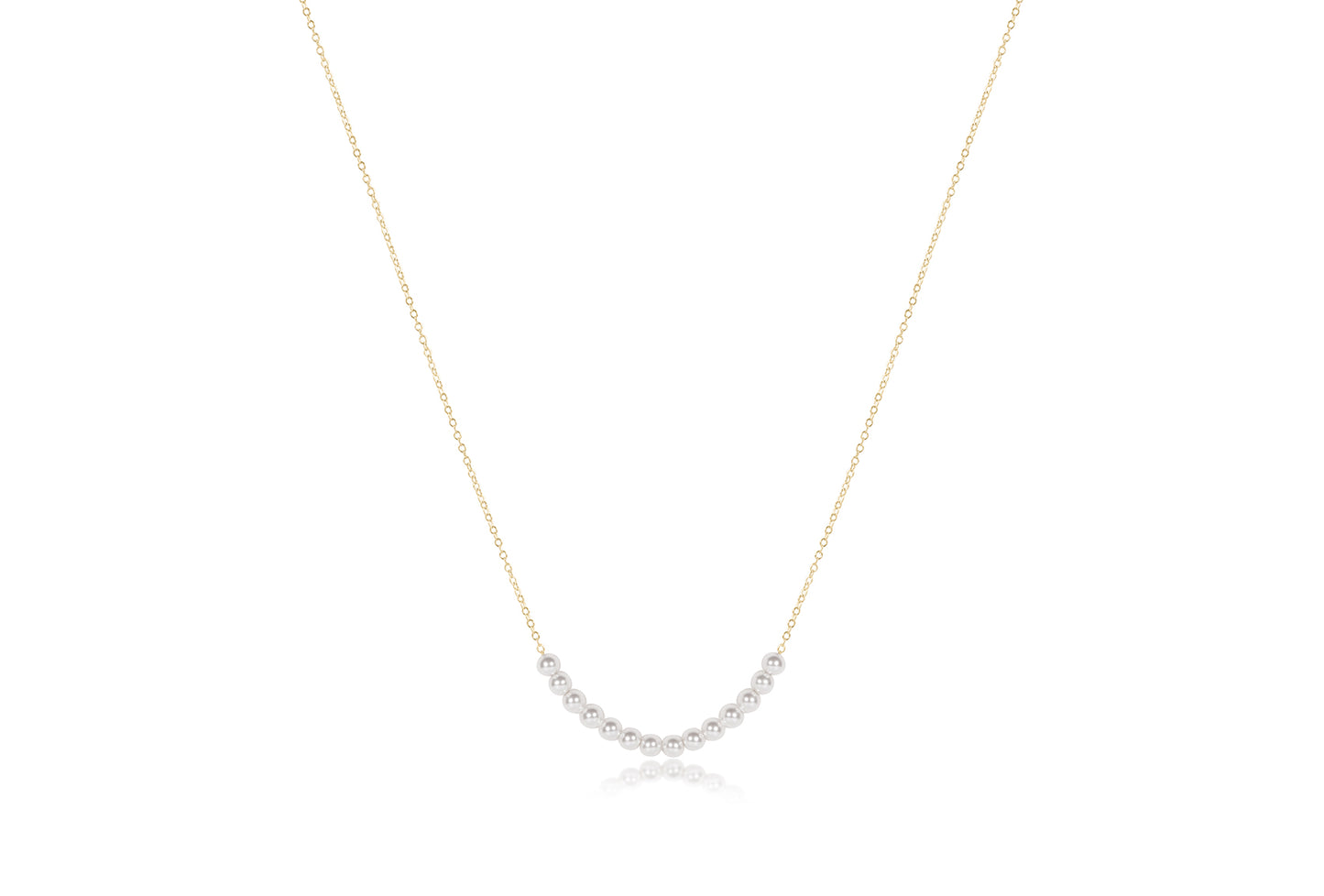 16" necklace gold-classic beaded bliss- 4mm pearl