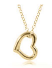 16" necklace gold- love gold charm