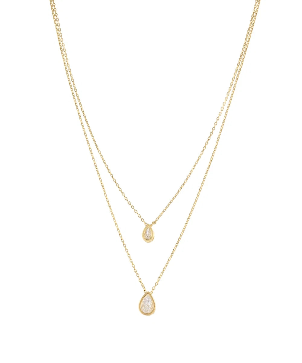 teardrop pendent dual necklace