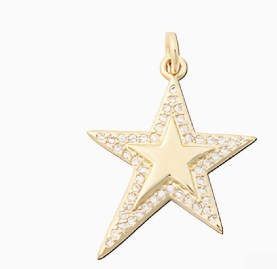 gold pave star charm