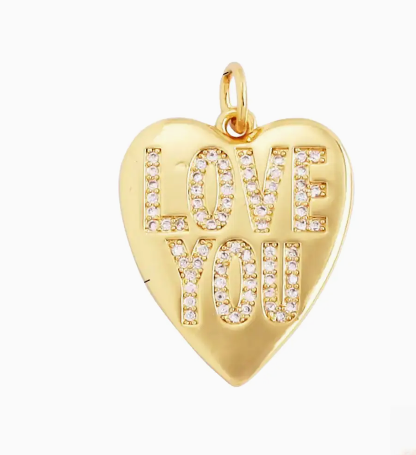 love you heart charm