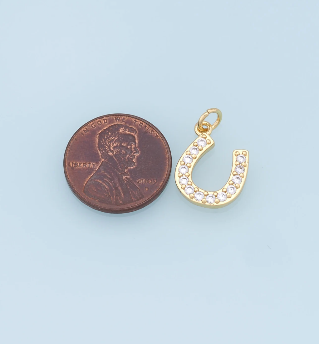 gemstone horseshoe charm