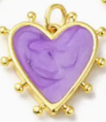 gold studded heart charm