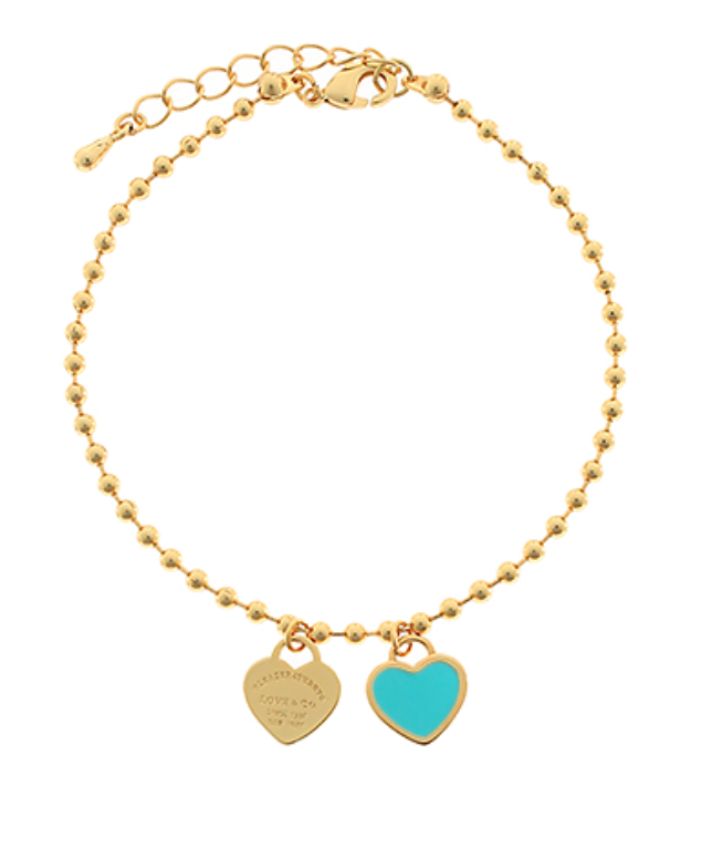 heart charm beaded bracelet
