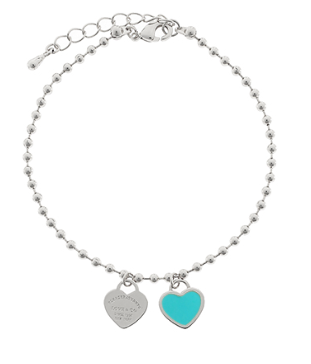 heart charm beaded bracelet