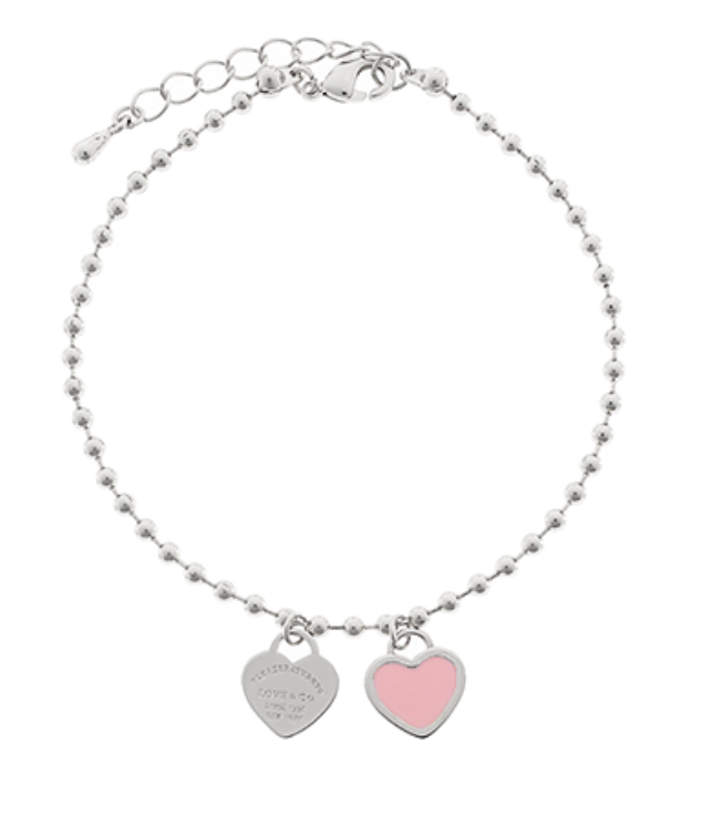 heart charm beaded bracelet