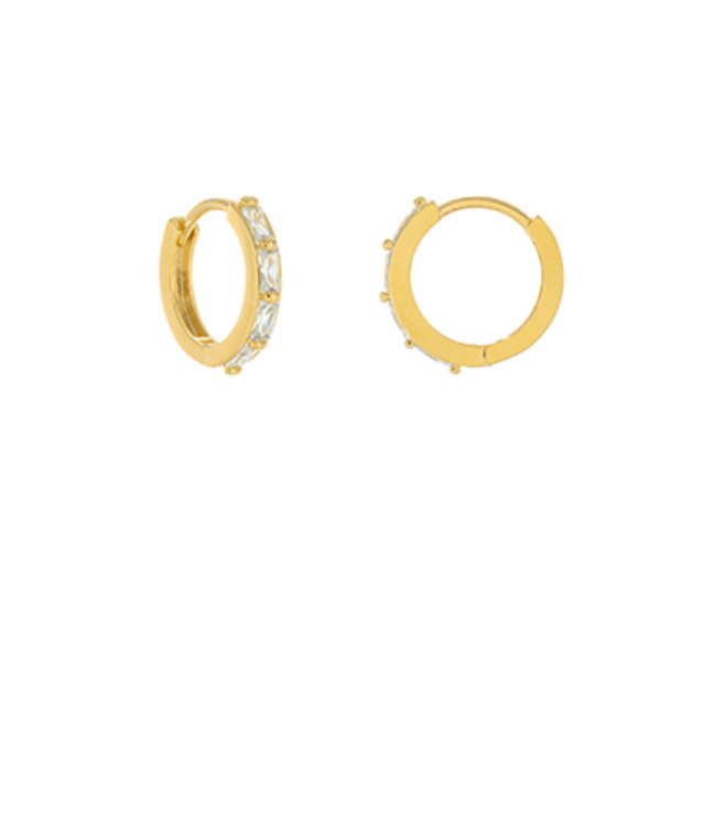 diamond huggie hoops