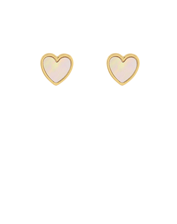 pearl heart studs
