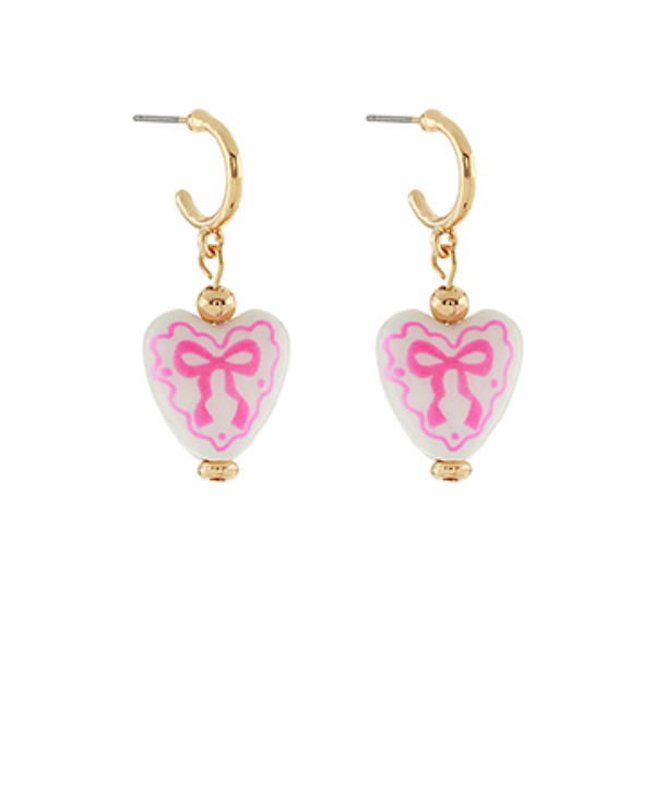 bow heart hoops