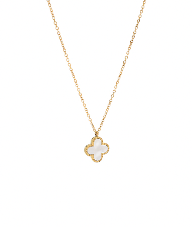 white clover pendent necklace