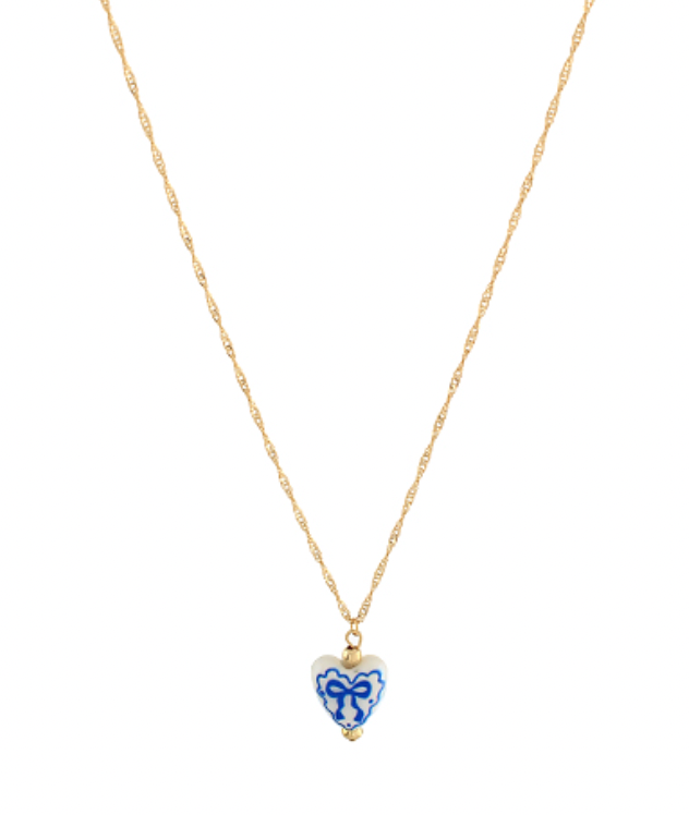 bow heart necklace