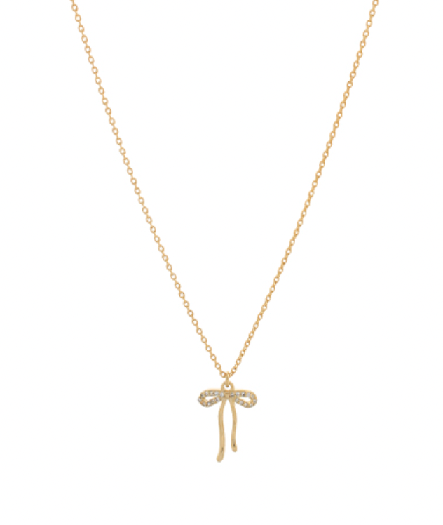 crystal bow necklace