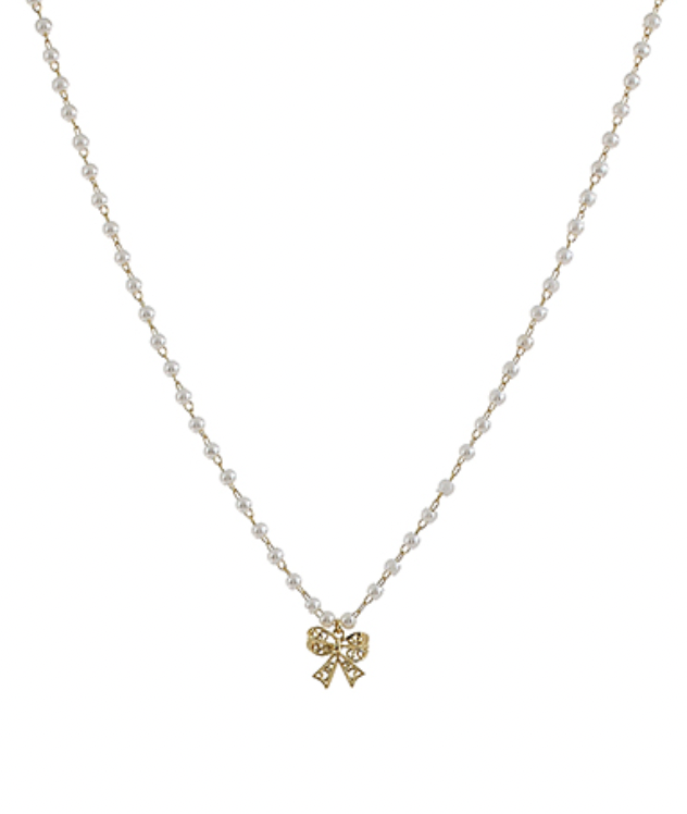 pearl bow necklace
