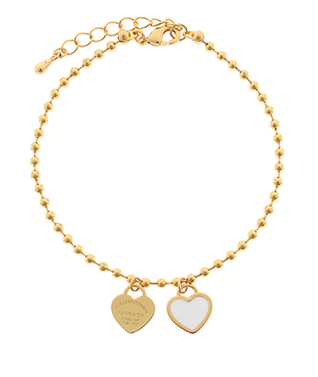 heart charm beaded bracelet