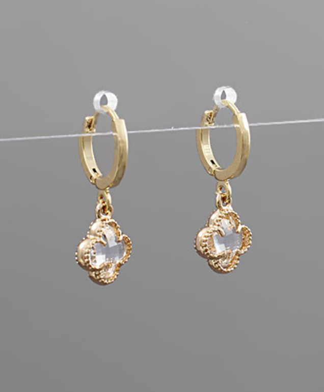 clover dangle hoops