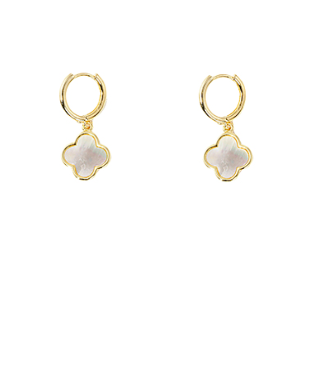 clover dangle hoops
