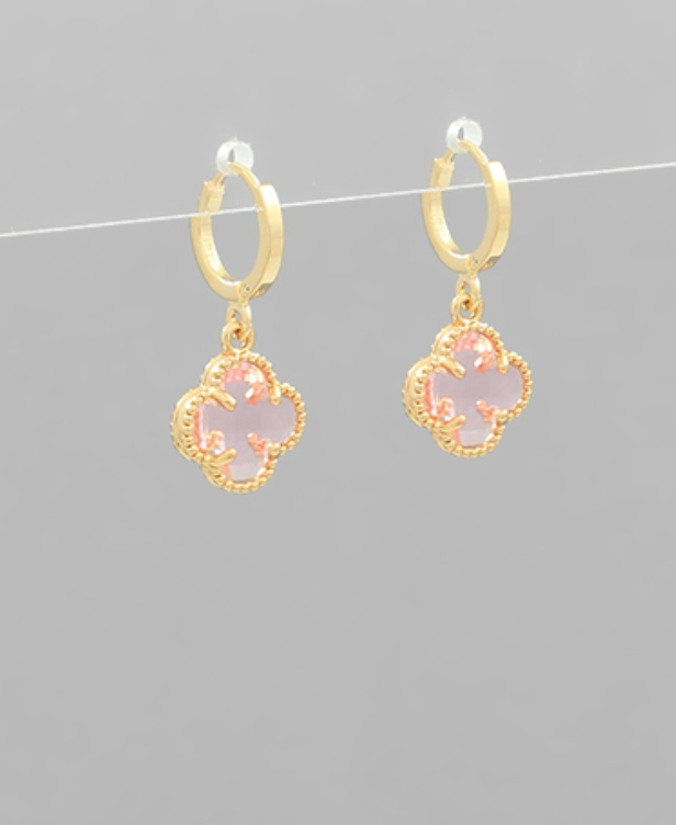 clover dangle hoops