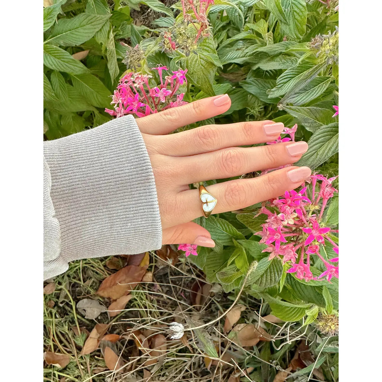 heart cross ring